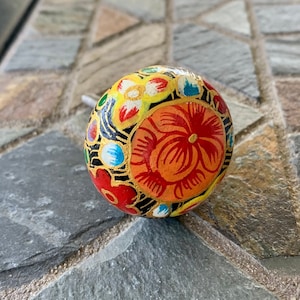 Round Floral Painted Door Drawer Knob Pull / Craft Supply Dresser Cupboard Furniture Cabinet Creative Craft Knob