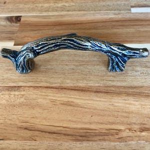 Brushed Gold Black Cast Iron BRANCH Country Western Ranch Montana Lodge Door Handle Pull Craft Supply Furniture Cabinets  DIY Project 1pc