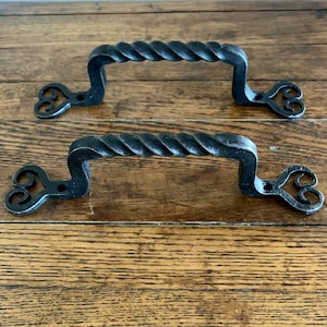 Black Cast Iron Country Western Ranch Montana Lodge Large Door Handle Pull Craft Supply Furniture Cabinets Cupboards Dresser DIY Project 1pc