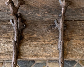 Rustic Metal Hooks Pcs Decorative Branch Cast Iron Wall Hooks