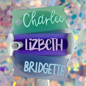 Tumbler Lid Name Tag Toppers Personalized Acrylic Name Plate for Lid Stocking Stuffer Gift