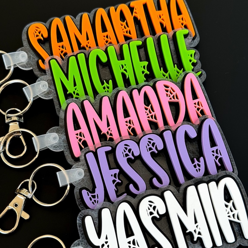 🕸️Free Personalization🕸️ Halloween Tag Boo Basket Backpack Name Tag Personalized Keychain Halloween Gift for Kids Trick or Treat Bag Lunch Box Tag Kids Tag Acrylic