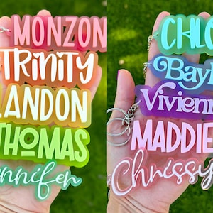 Backpack Name Tag | Acrylic Keychain | Personalized Acrylic Name Tag | Diaper Bag Tag | Lunch Box Tag | Kids Tag