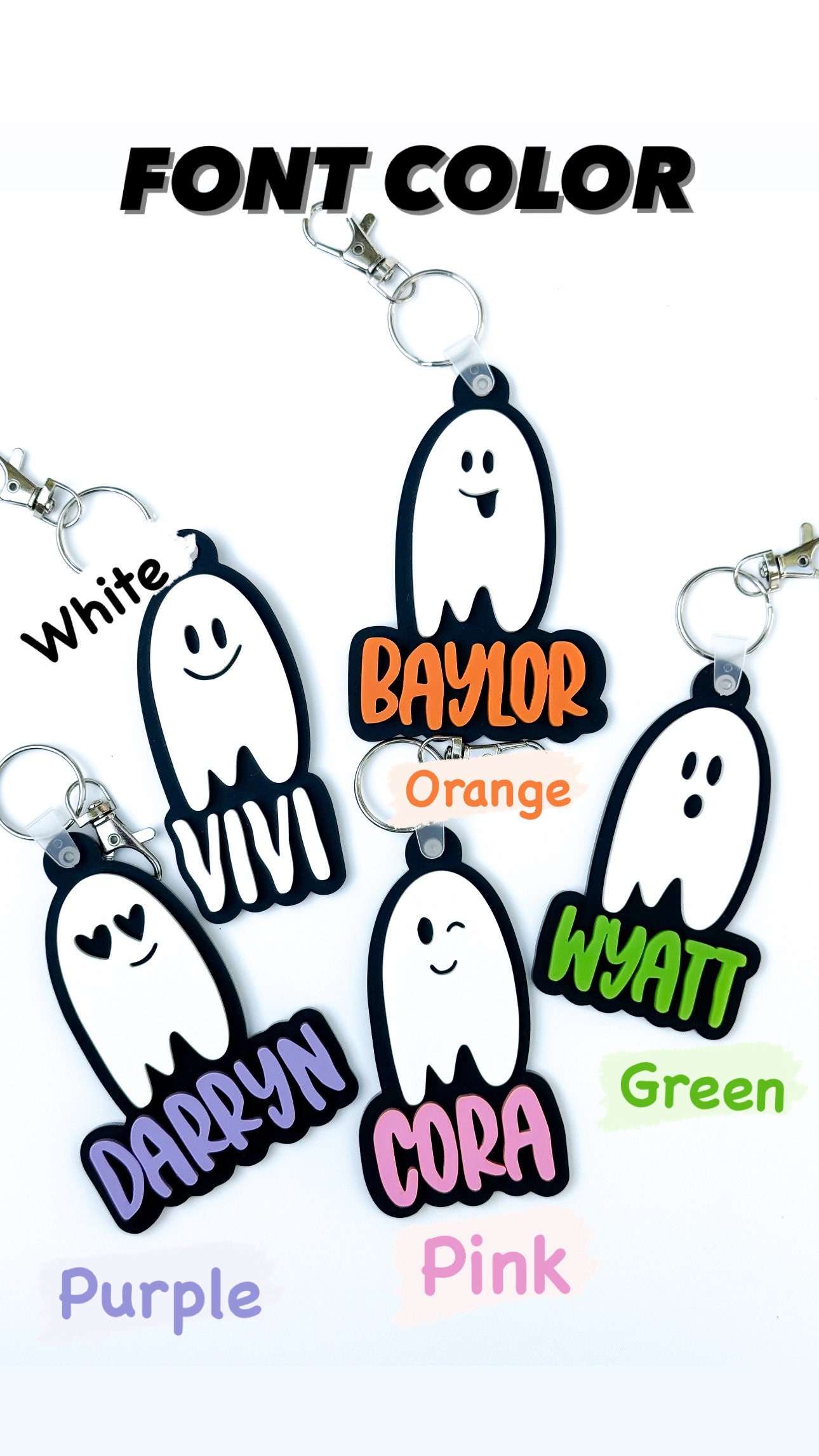 Halloween Tag Boo Basket Backpack Name Tag Personalized Keychain Halloween Gift for Kids Diaper Bag Tag  Lunch Box Tag Kids Tag Acrylic