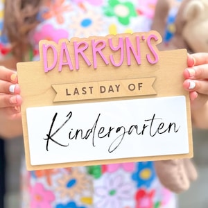 Personalized First Day of School Sign, Last Day Of School Sign, Back to School Photo Prop, School Milestone Sign, Dry Erase School Sign