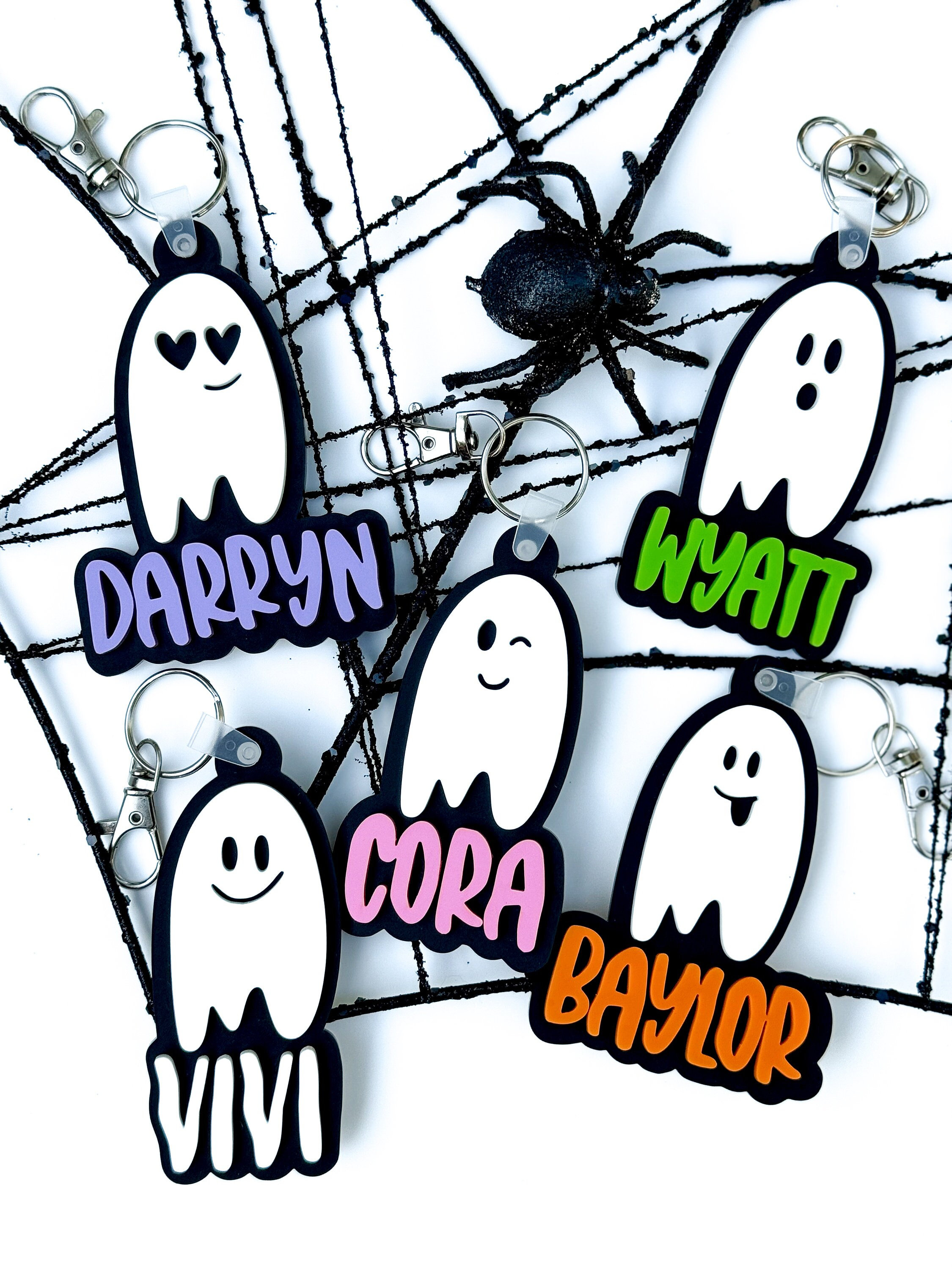 Halloween Tag Boo Basket Backpack Name Tag Personalized Keychain Halloween Gift for Kids Diaper Bag Tag  Lunch Box Tag Kids Tag Acrylic