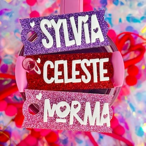 Tumbler Lid Name Tag Toppers Personalized Acrylic Name Plate for Lid Stocking Stuffer Gift Valentines Day Gift