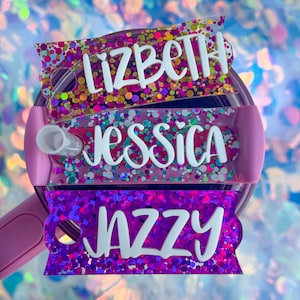 Tumbler Lid Name Tag Toppers Personalized Acrylic Name Plate for Lid Stocking Stuffer Gift
