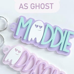 Pink Girls Halloween Tag Boo Basket Backpack Name Tag Personalized ...