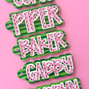 Watermelon Backpack Name Tag | Backpack Name Keychain for Kids | Personalized Name Tag | Lunch Box Tag | Kids Tag | Custom Name Tag