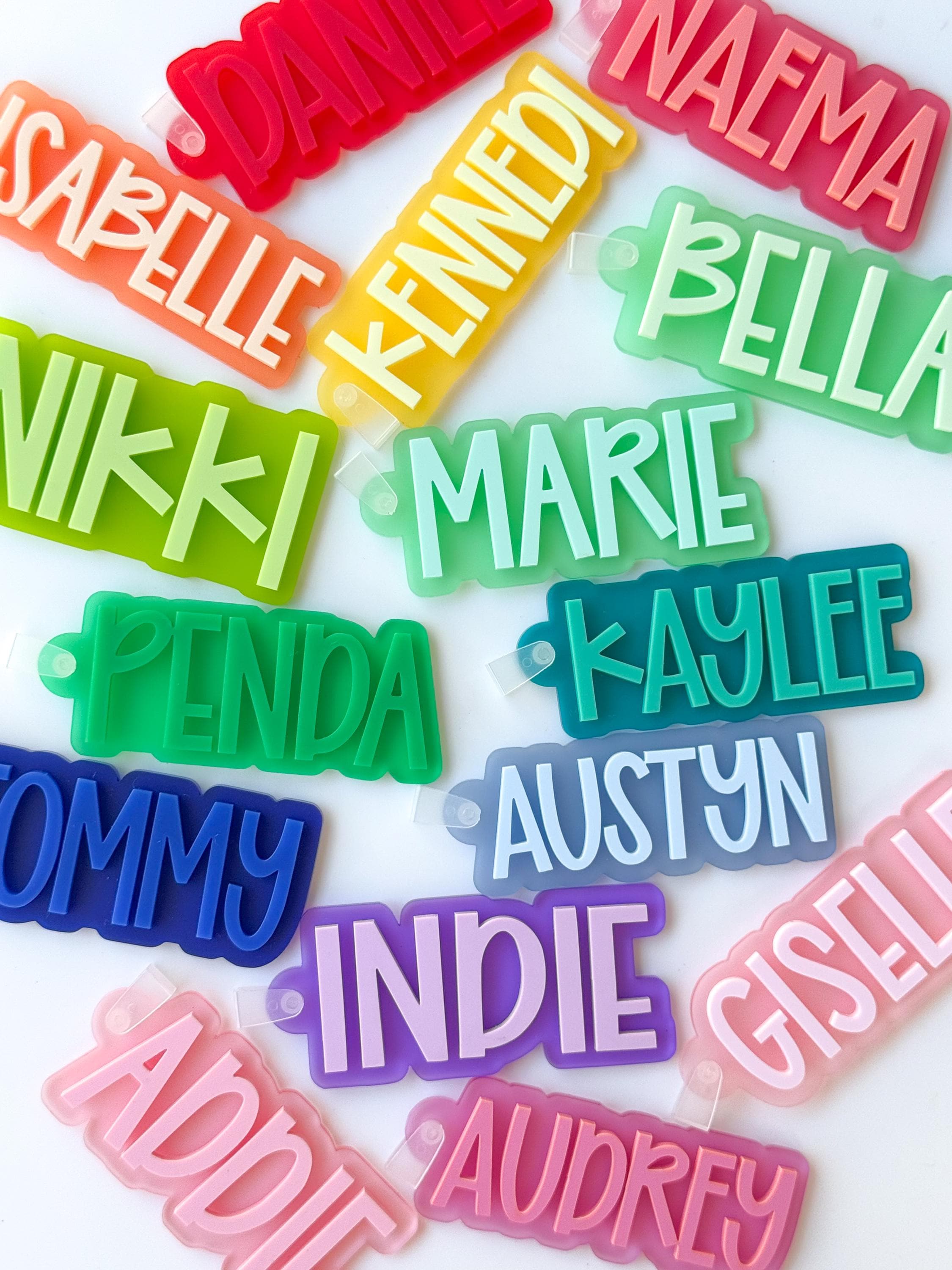 Backpack Keychain Name Tag | Acrylic Name Keychain | Personalized Acrylic Name Tag | Diaper Bag Tag | Lunch Box Tag | Kids Tag