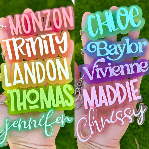 Backpack Name Tag | Acrylic Keychain | Personalized Acrylic Name Tag | Diaper Bag Tag | Lunch Box Tag | Kids Tag