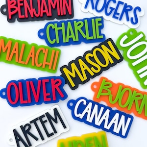 Rucksack Schlüsselanhänger Namensschild | Acryl Name Schlüsselbund | Personalisiertes Acryl Namensschild | Windel Taschenanhänger | Lunch Box Anhänger | Kinder Anhänger