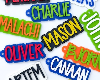 Backpack Keychain Name Tag | Acrylic Name Keychain | Personalized Acrylic Name Tag | Diaper Bag Tag | Lunch Box Tag | Kids Tag