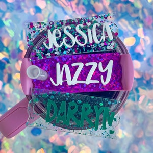 Tumbler Lid Name Tag Toppers Personalized Acrylic Name Plate for Lid Stocking Stuffer Gift