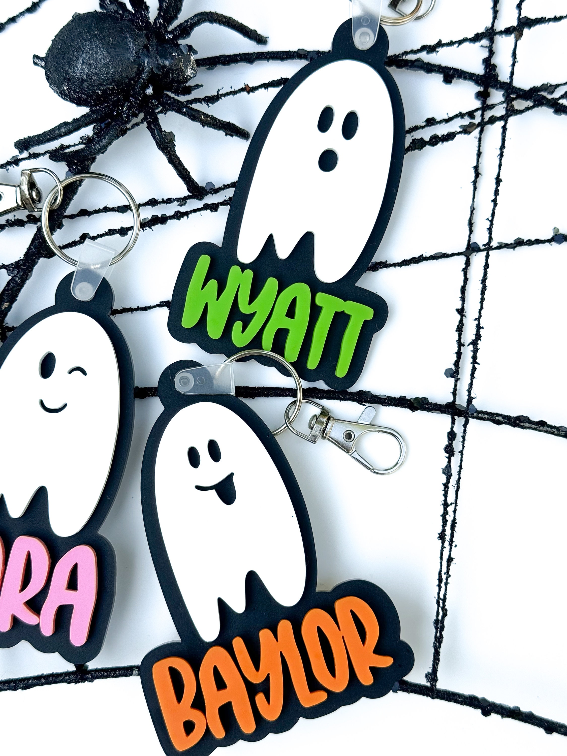 Halloween Tag Boo Basket Backpack Name Tag Personalized Keychain Halloween Gift for Kids Diaper Bag Tag  Lunch Box Tag Kids Tag Acrylic
