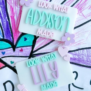 Look What I Made Magnet Kids Art Display Magnet Acrylic Refrigerator Magnet Personalized Magnet
