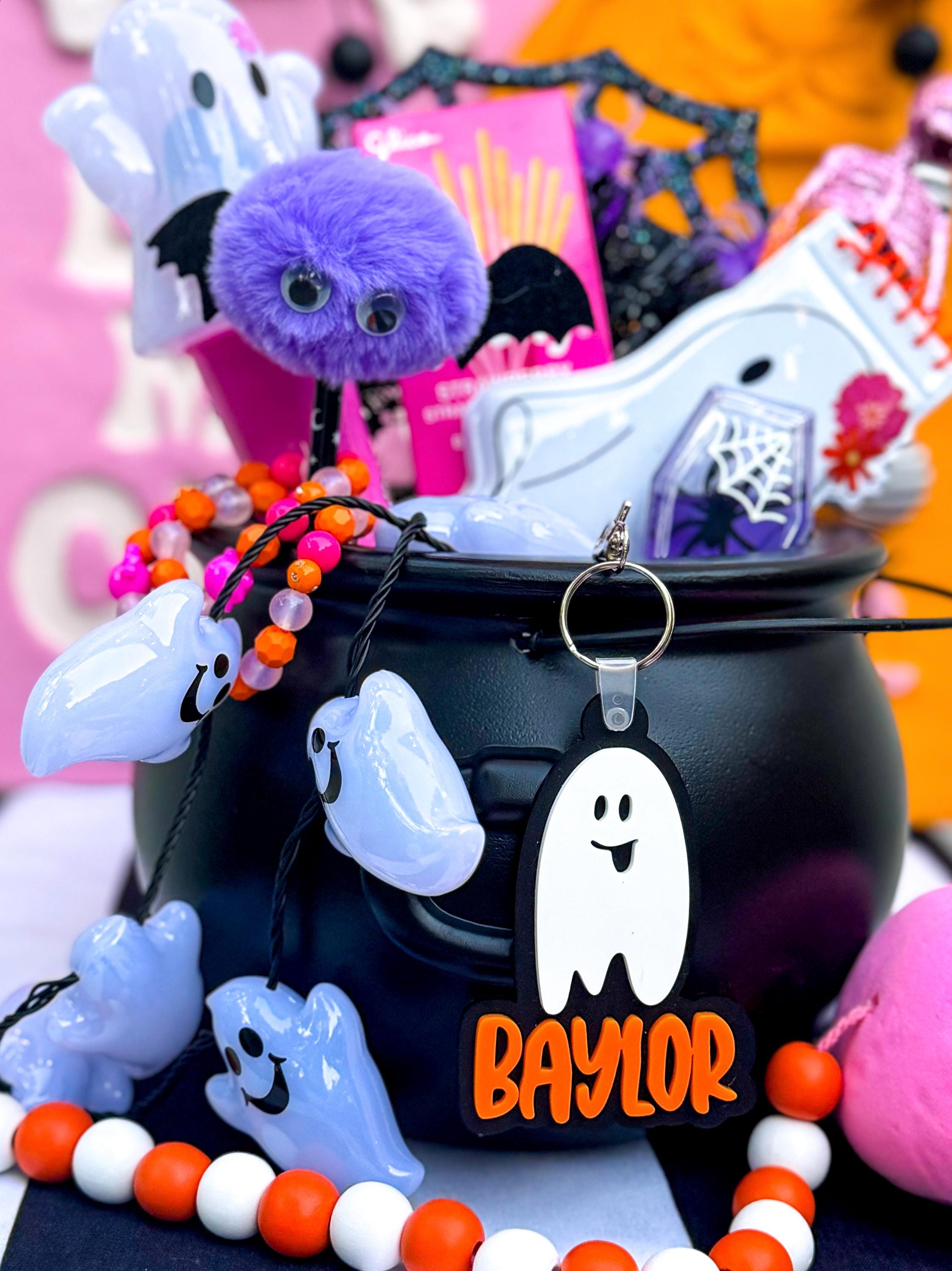 Halloween Tag Boo Basket Backpack Name Tag Personalized Keychain Halloween Gift for Kids Diaper Bag Tag  Lunch Box Tag Kids Tag Acrylic
