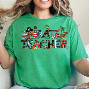 Camiseta de maestro pirata, linda camiseta de agradecimiento al maestro, semana pirata, camiseta con la letra X, equipo de maestros, regalo para, camiseta de estilo suave