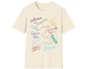 Camiseta unisex Firma de princesas de Disney