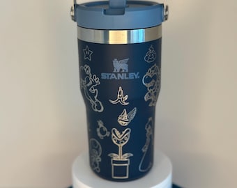 Super Mario Engraved Tumbler | Yeti or Stanley | 12oz 14oz 18oz 20oz 26oz 30oz | Personalized