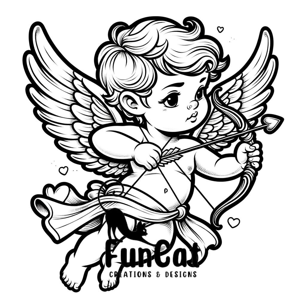 Cupid's Aim Digital Download Coloring Page - Etsy