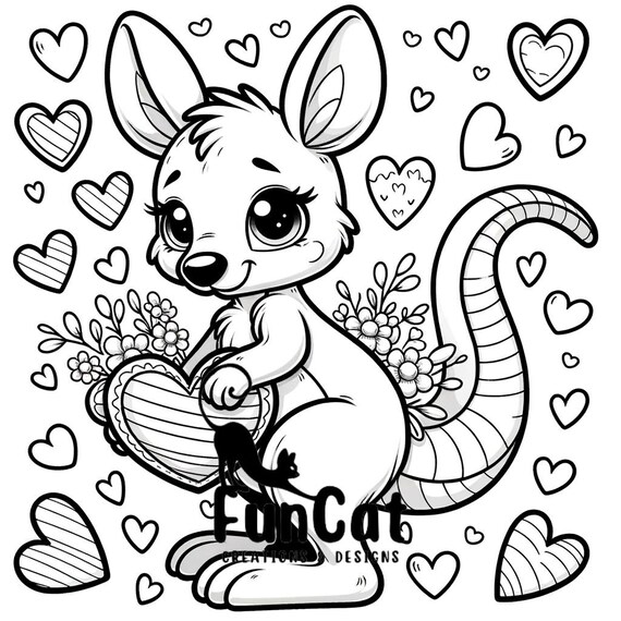 Joey Coloring Page Kangaroo Coloring Stock Illustrations – 1,461