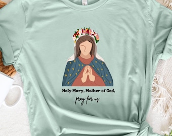 Camiseta Santa María Camiseta Madre de Dios Camiseta católica Regalo para católicos Camiseta Virgen María Camiseta Virgen María Regalo para mujeres católicas Virgen