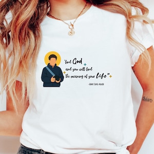 Unisex Saint Carlo Acutis Shirt Catholic Shirt Saint Shirt Catholic Gift Catholic Priest Gift Blessed Carlo Acutis Joven San Carlo Acutis
