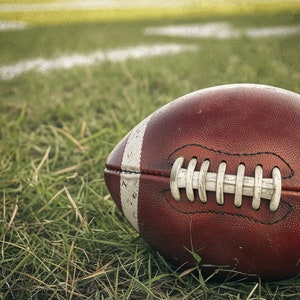 American football on a football field