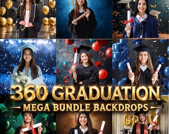 Graduation Digital Backdrops, Grunge Abstract Photo Backgrounds (Digital Download)