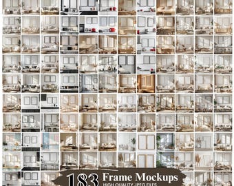 150+ Frame Mockup Bundle, Wall Mockup Frame Set, Art Print Frame Mockup PNG, Blank Wall Frame Mockup,  Photograph Styled Stock Frame
