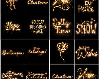 Magical Christmas Spark Overlays, Sparkling Light Backdrops, Christmas Gold Effect PNG, Xmas Photo Overlay Festive, Digital Download
