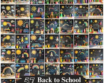 30+ Back to School Chalkboard Backdrops, 1st Day of School, Photo Graduation, Kids Portrait Photography, Preschool Classroom Background