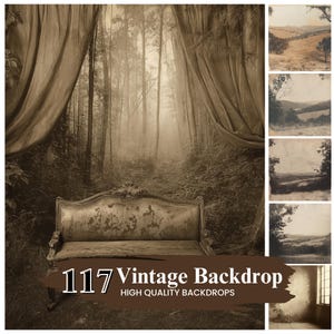 100+ Vintage Backdrop, Scrapbooking Rustic Backdrops, Vintage Distressed scene backgrounds Printable Journaling, Whimsical Portrait Studio
