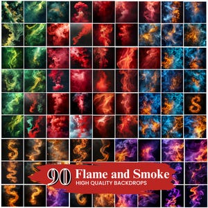 50+ Flame and Smoke Backdrops, Smoke Backgrounds For Sports Photos, Athlete sports posters, Digital Smoke Photo backdrop, Digital Download