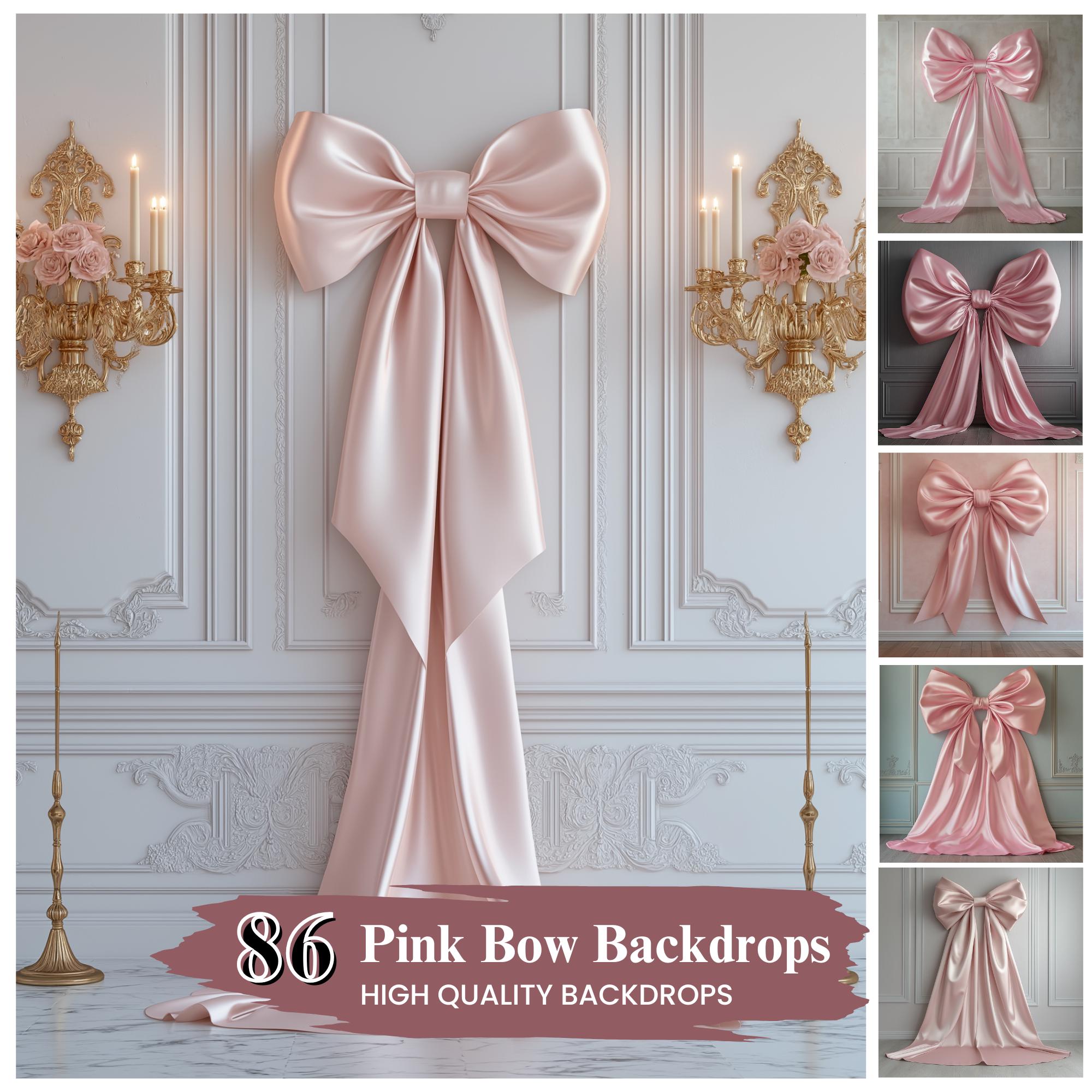 50+ Elegante riesige Schleife Hintergrund, rosa Schleife Hintergrund für Mutterschaft und Hochzeitsfotografie, Mädchen Geschlecht offenbaren Hintergrund, digitaler Download