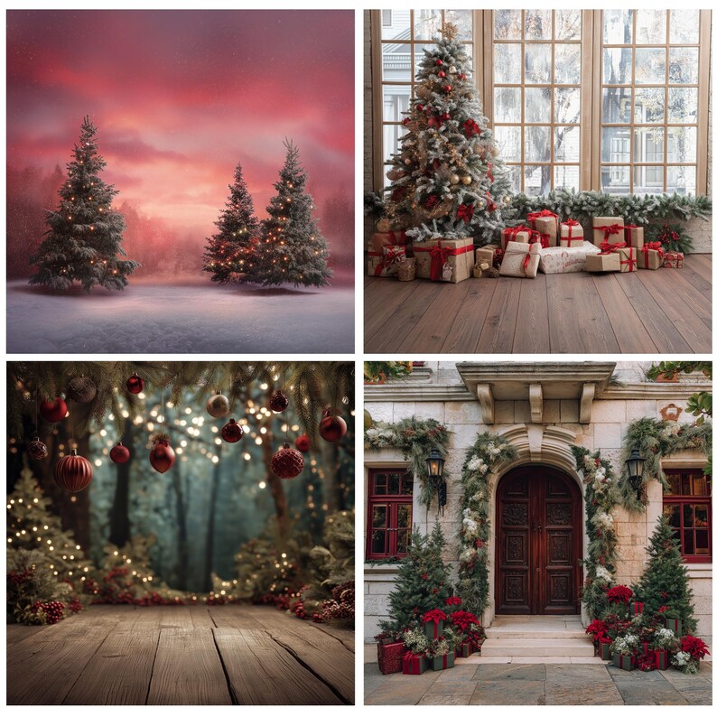 Christmas Bokeh Backdrops, Christmastime Digital Backdrops, Holiday ...