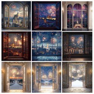 100+ New Year Backdrops, Window Backdrop, Happy New Years Digital ...