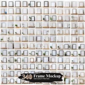 300+ Simple Wooden Frames Mockup Bundle, Natural Wall Frame Mockup, Minimalist PNG Frames, Digital Art, Wall Art Display, Digital download