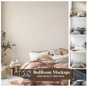 100+ Bedroom Blank Wall Mockups, Bundle of Scandi Interior, High-Quality Mockups, Empty wall Mockups, Digital download