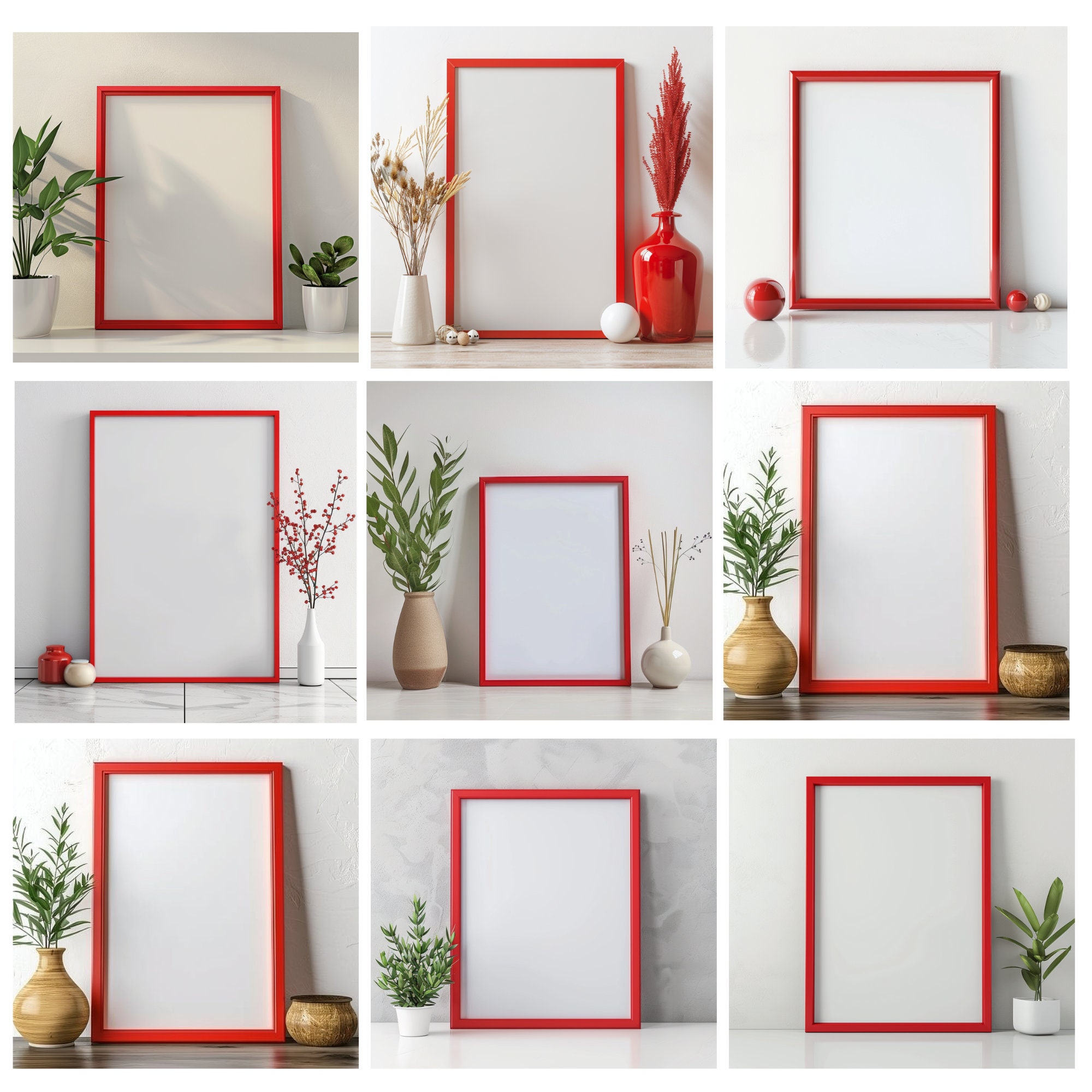 100 Frames Mockup Bundle Set, Frame Mockup Bundle, Wall Mockup Frame ...