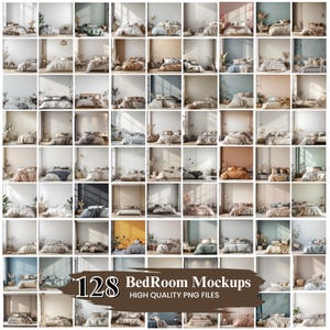 Más de 100 maquetas de paredes vacías para dormitorios, paquete de maquetas de interiores escandinavos de alta calidad, maquetas de paredes vacías, descarga digital