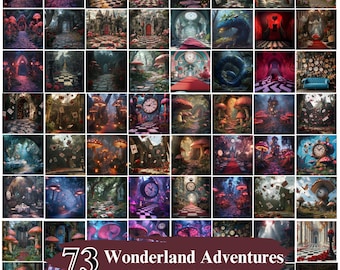 Oltre 50 sfondi digitali Wonderland Adventures, sfondi con texture artistiche, sfondi fantasy, fotografia composita, download digitale