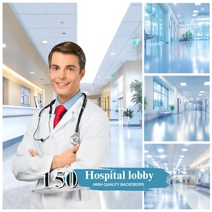 100+ moderne ziekenhuislobby digitale achtergronden, fotostudiobundel, achtergrondoverlays voor doktersfotografie, zachte onscherpe achtergrond