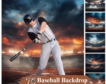 50+ Baseball Digital Backdrops, Baseball Stadium Lights, Baseball Field Backgrounds, Softball Background, Sports Poster, Smoke Effect