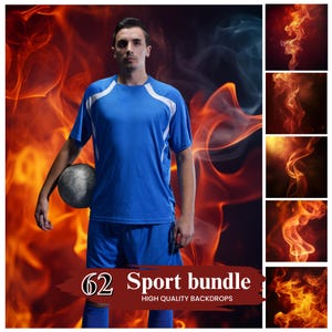 Sport bundle picture backdrops for Composite Photography, Smoke Fog Photoshop Studio Overlay, Sports and Senior Background, Digital Download