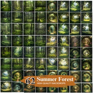 Beautiful Green Summer Forest Digital Backdrop, Trees with a natural path for creative composite images,  Photography Background Overlays