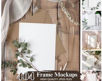 400+ Invitation Mockups Bundle, Card Mockup PNG, Minimalist Greetings Cards Mockup, Modern Mockups, Birthday, Wedding Card, Digital Download