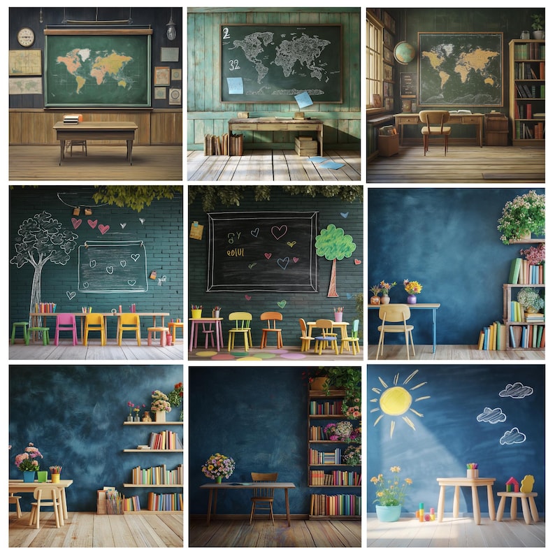 50+ Chalkboard Classroom Photography Backdrops (digital Download) - Etsy